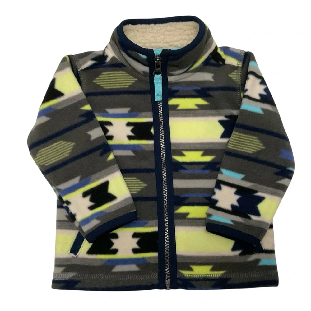 CARTER’S Aztec Print Fleece Zip Up Jacket Baby Toddler Size 12m